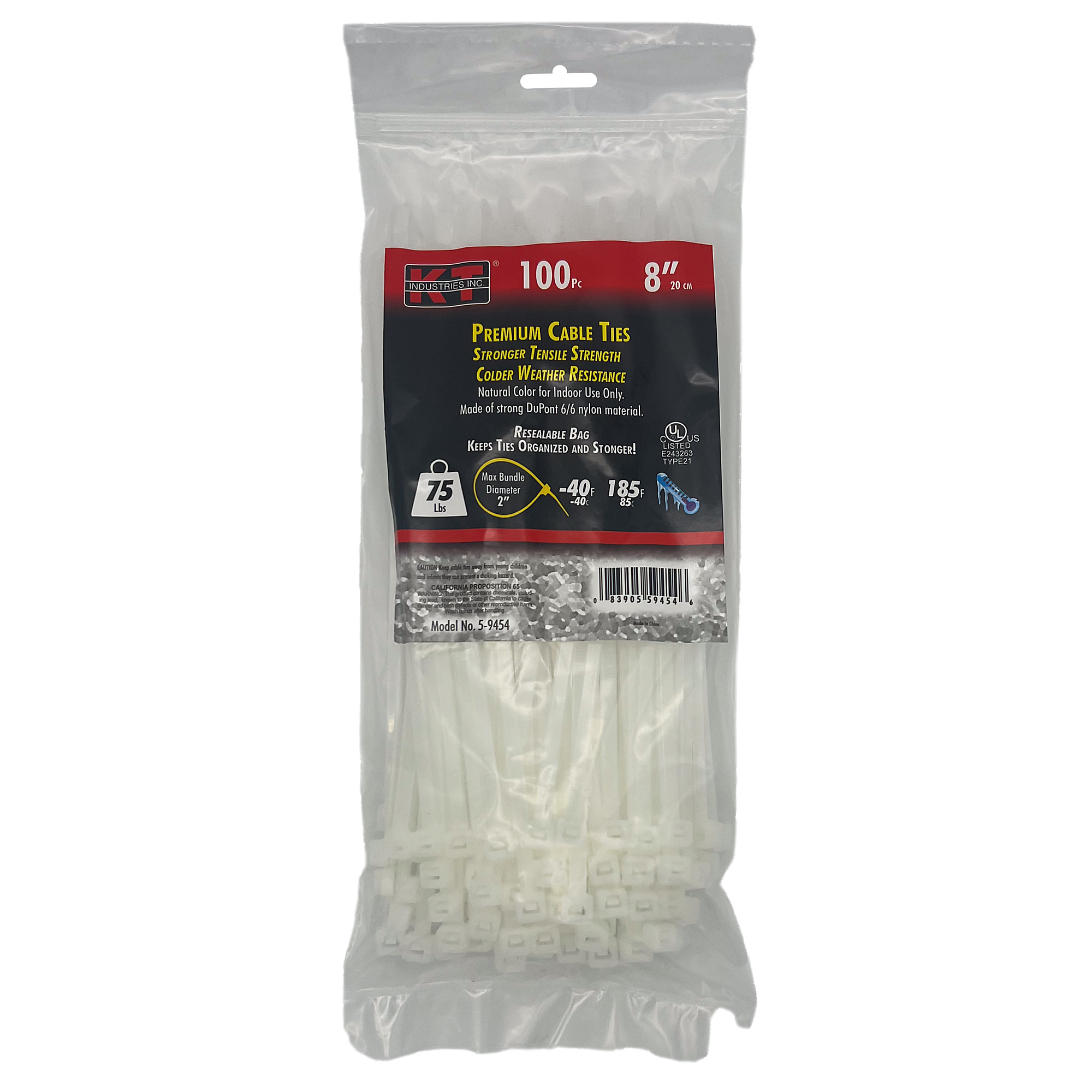 K-T Industries, 8" Standard Duty, Natural, 100/Pk, Model # 5-9454